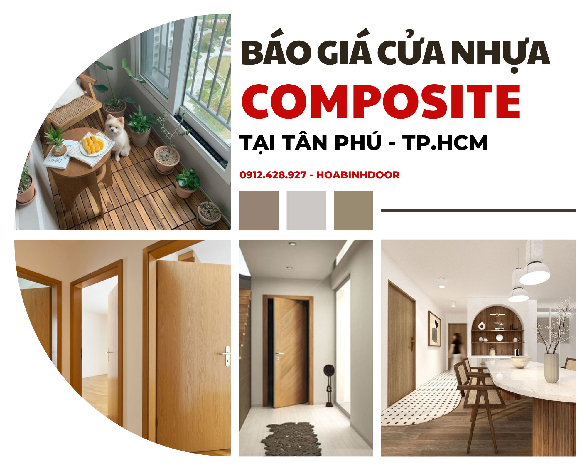Cửa nhựa Composite tại Tân Phú | Giá từ 3.000.000 VNĐ/Bộ