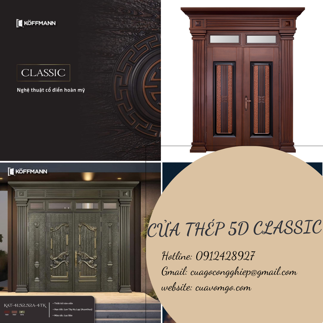 Giá cửa thép 5D classic tại Thủ Đức- Cửa bền, sang trọng